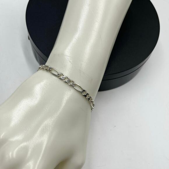IBB Sterling Silver 925 Italy Figaro 5mm Chain Bracelet size 8” - Picture 7 of 7
